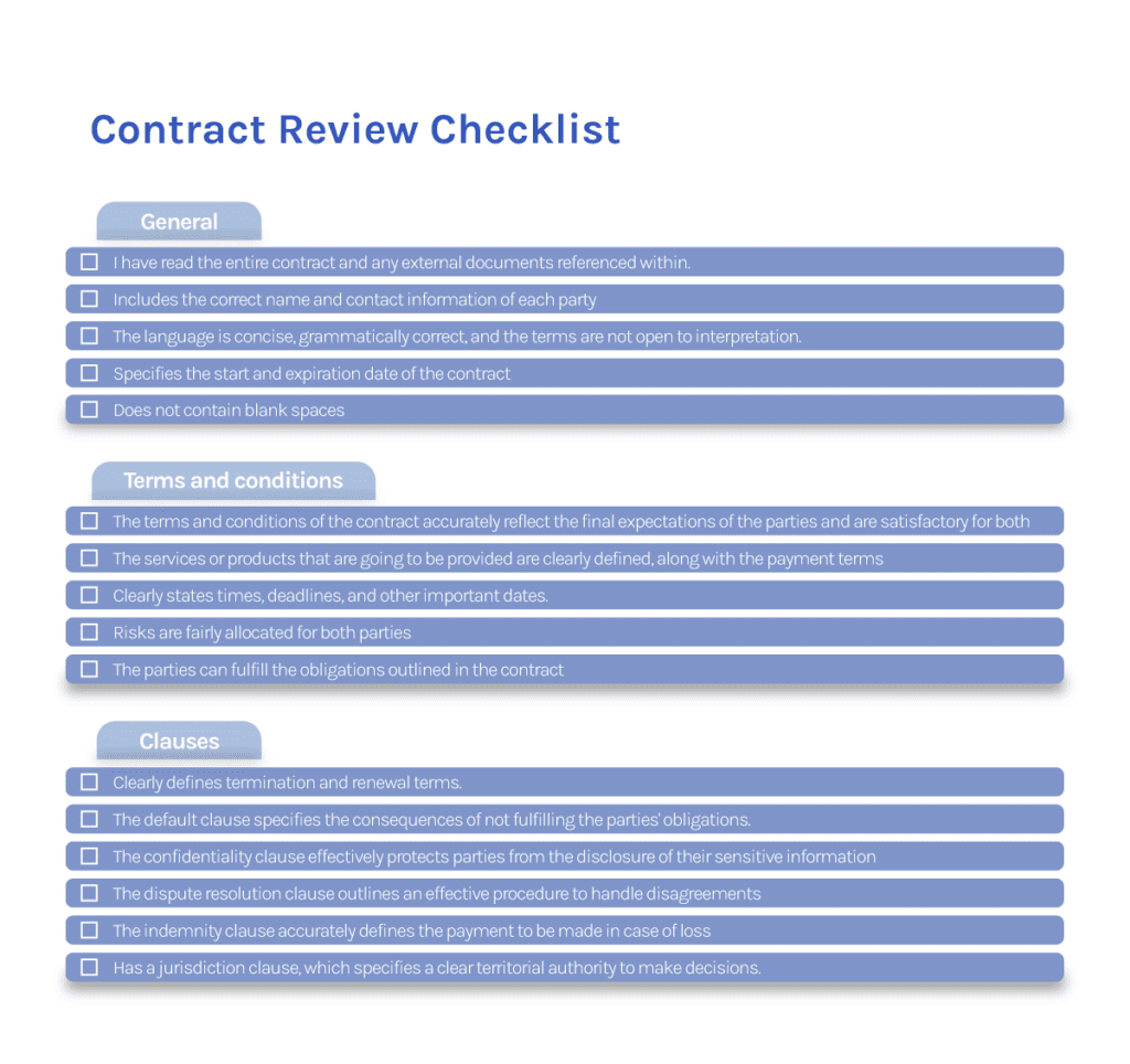 Contract Review: How to Review a Contract and Checklist